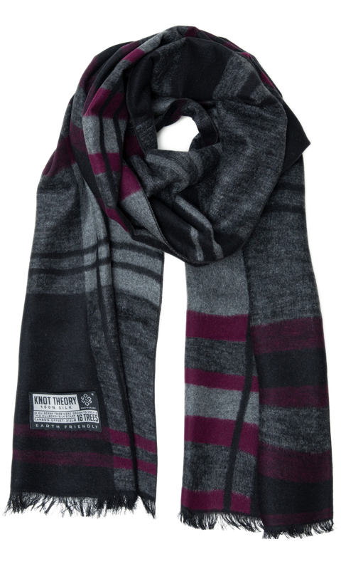 purple grey cashmere silk scarf